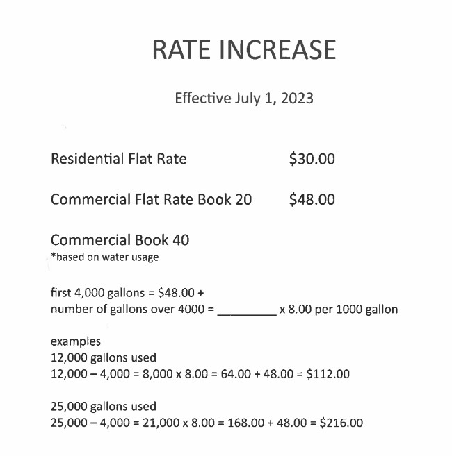 New Sewer Rates Effective July 1, 2023 – Official Website of Caseyville